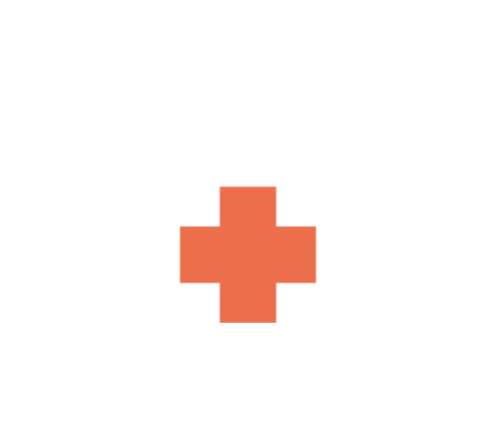 Acretis Revenue Group brandmark with plus sign inside triangle in white